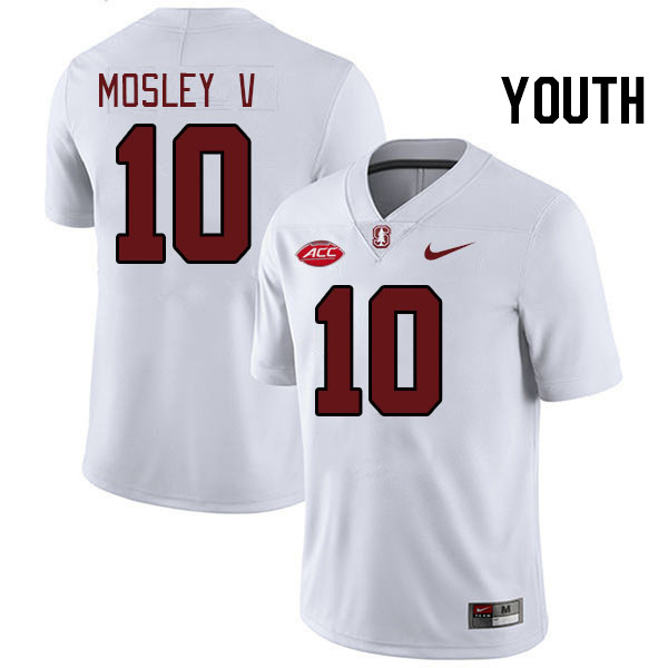 Youth #10 Emmett Mosley V Stanford Cardinal 2024 ACC Conference College Football Jerseys Stitched-Wh